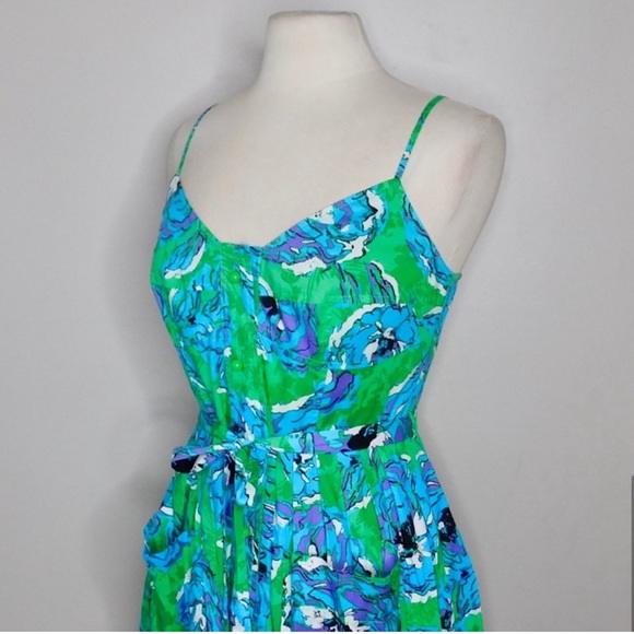 Anthropologie Plenty by Tracy Reese Green Kirby Floral Dress Size 12 - Picture 7 of 16